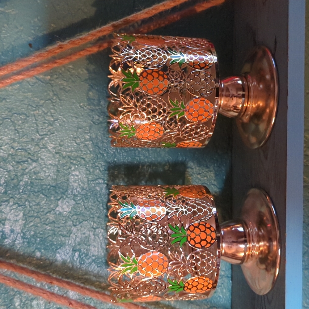 BBW three wick pineapple candle holder set